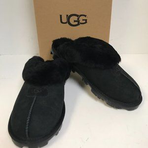 UGG Coquette Black Suede Slipper - NEW